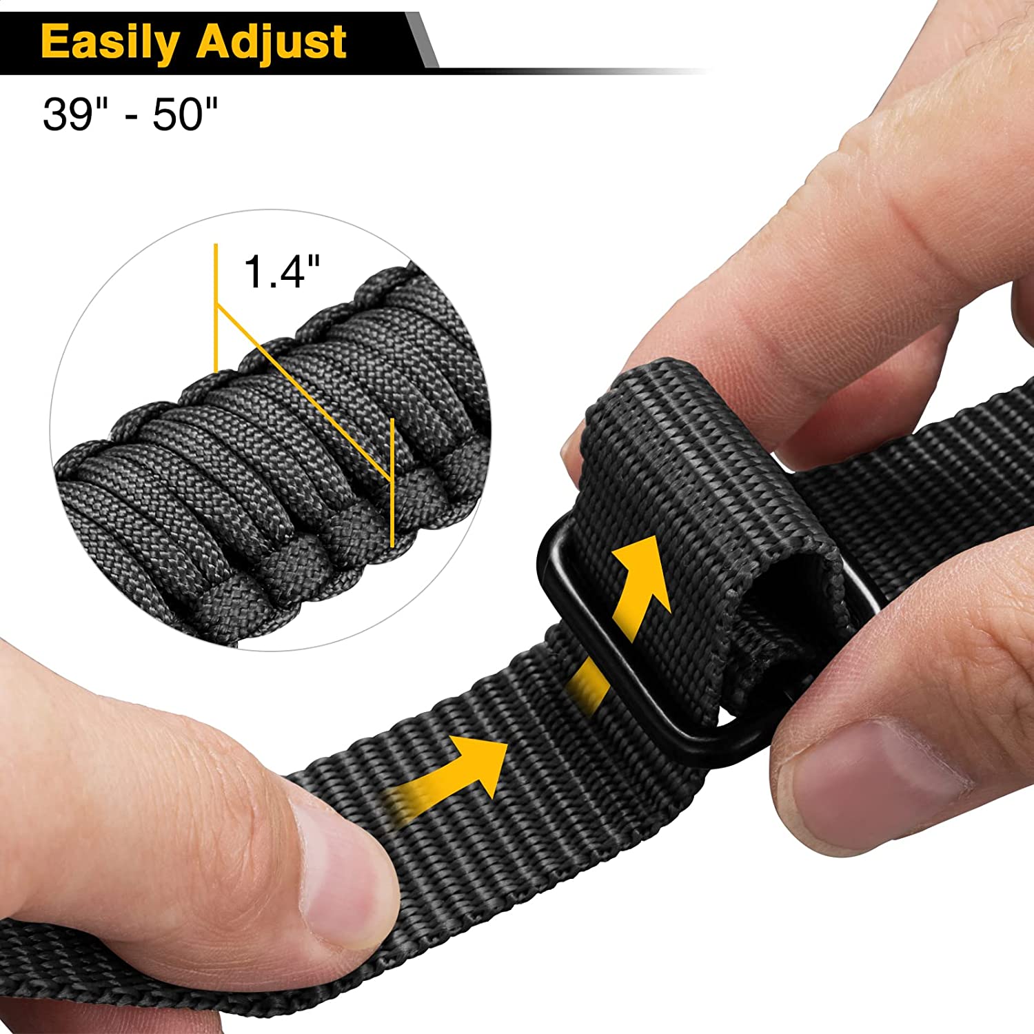 thumbnail image 2 of Adjustable 550 Paracord Rifle Sling - Quick Release, 2-Point, Fits Shotgun & Crossbow Too 2 of 13