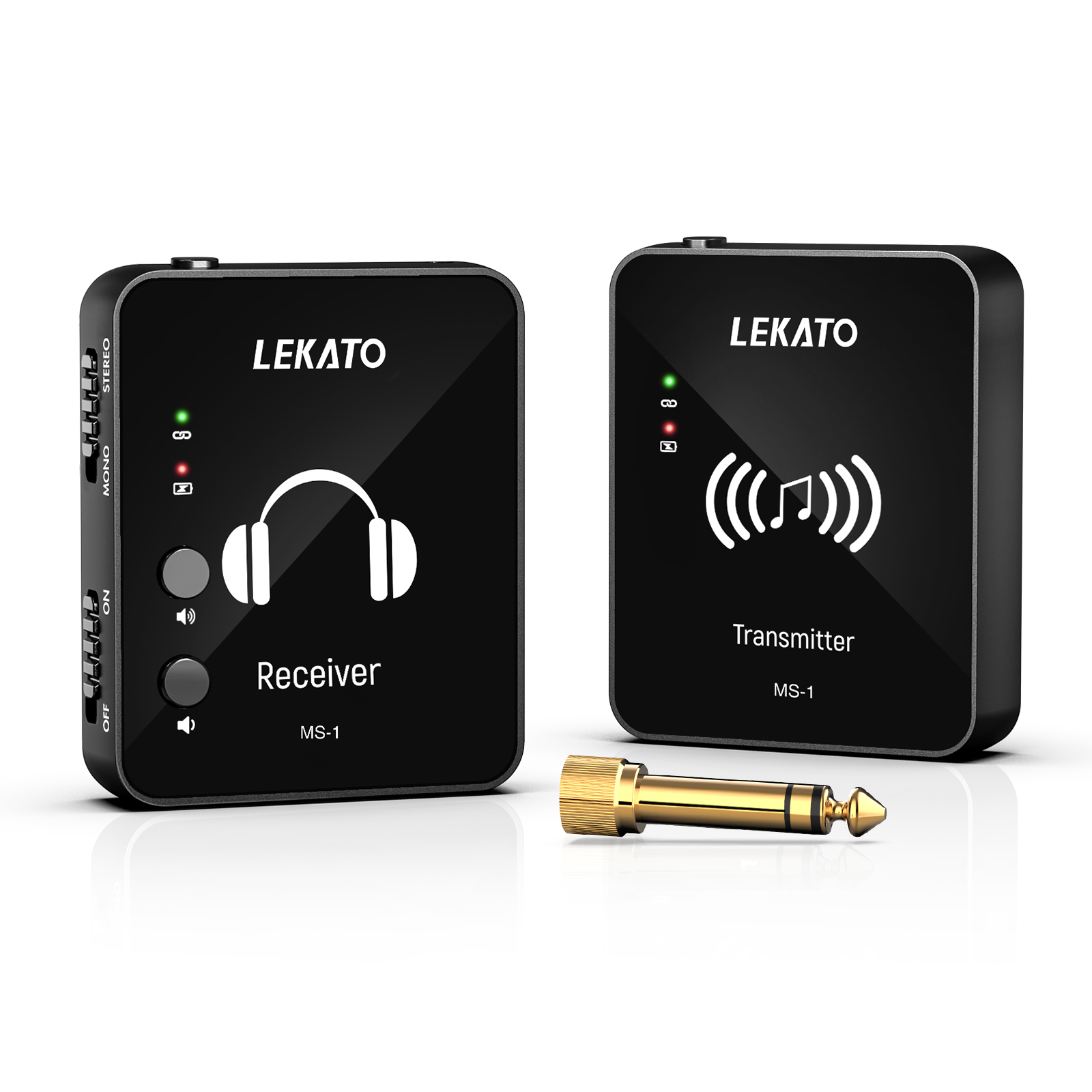 UHF 500MHz Wireless In-Ear Monitor System No Delay, HD Audio,Beltpack Transmitter & Receiver, 10 Channels, Mono/Stereo Select