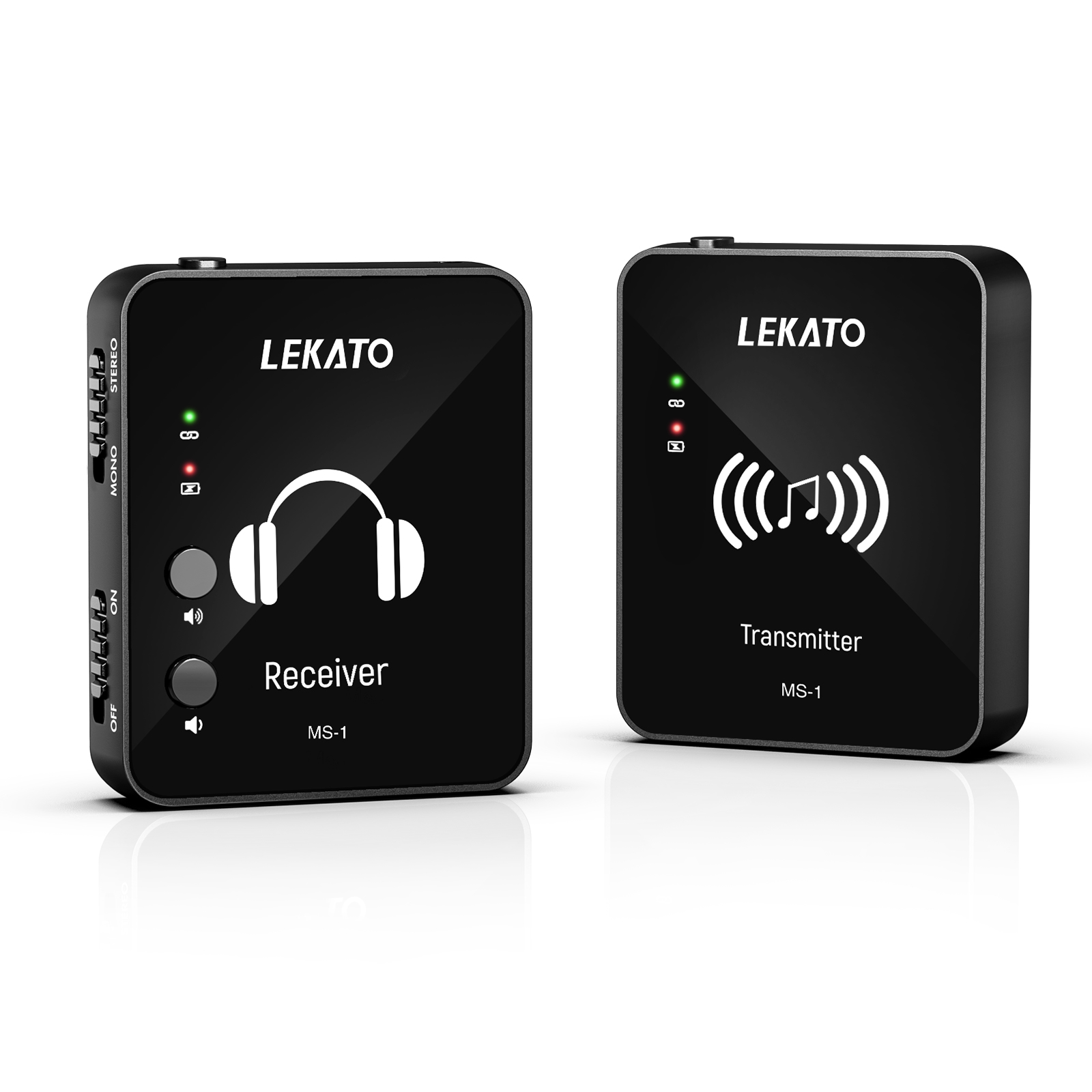 Debra Draadloos microfoonsysteem, UHF stereo draadloos in-ear monitorsysteem met bodypacks en headsets, 530-580 MHz zender en ontvanger voor DJ, kerk, evenementen, opnames, live prestaties
