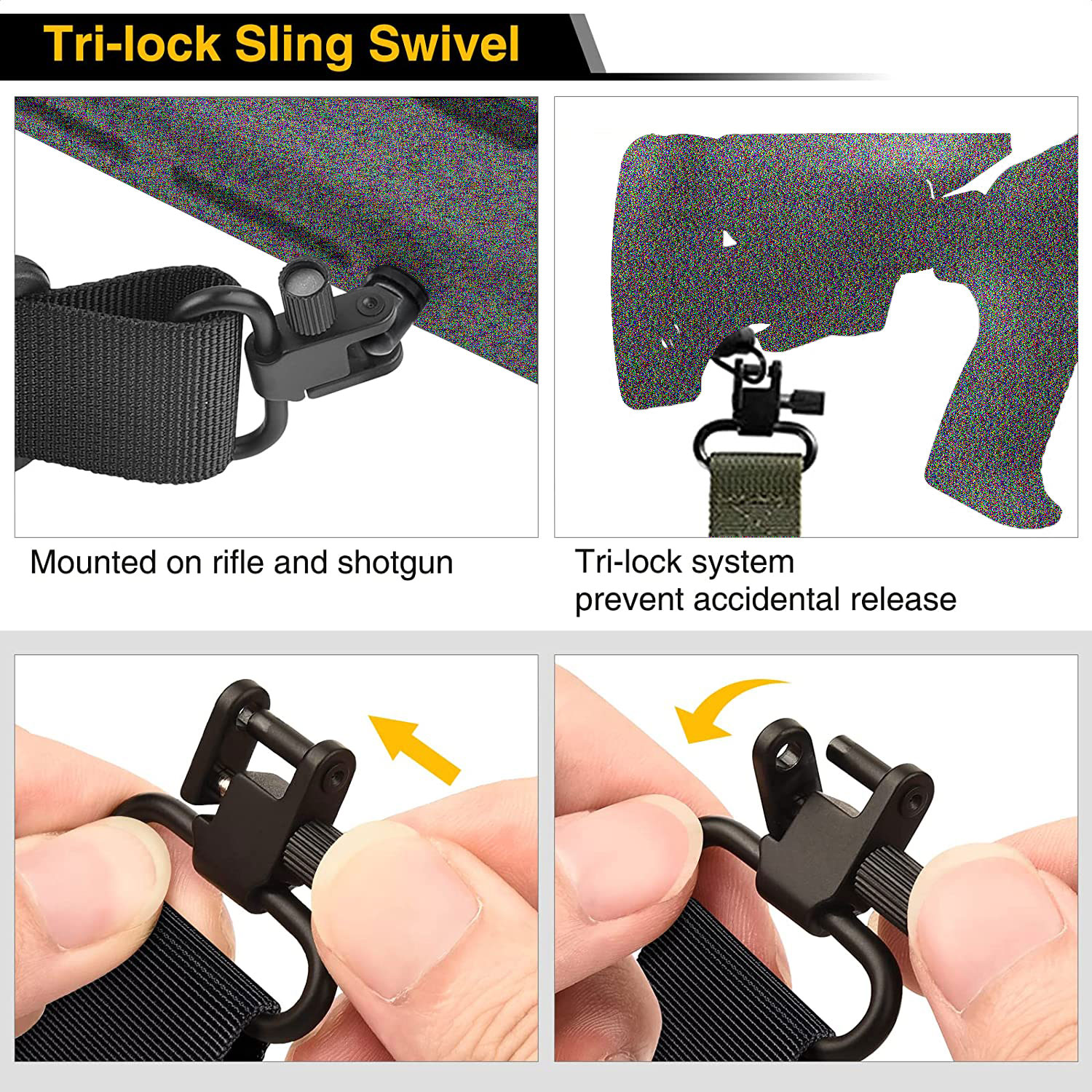 thumbnail image 2 of Adjustable 550 Paracord Rifle Sling - Quick Release, 2-Point, Fits Shotgun & Crossbow Too 2 of 13