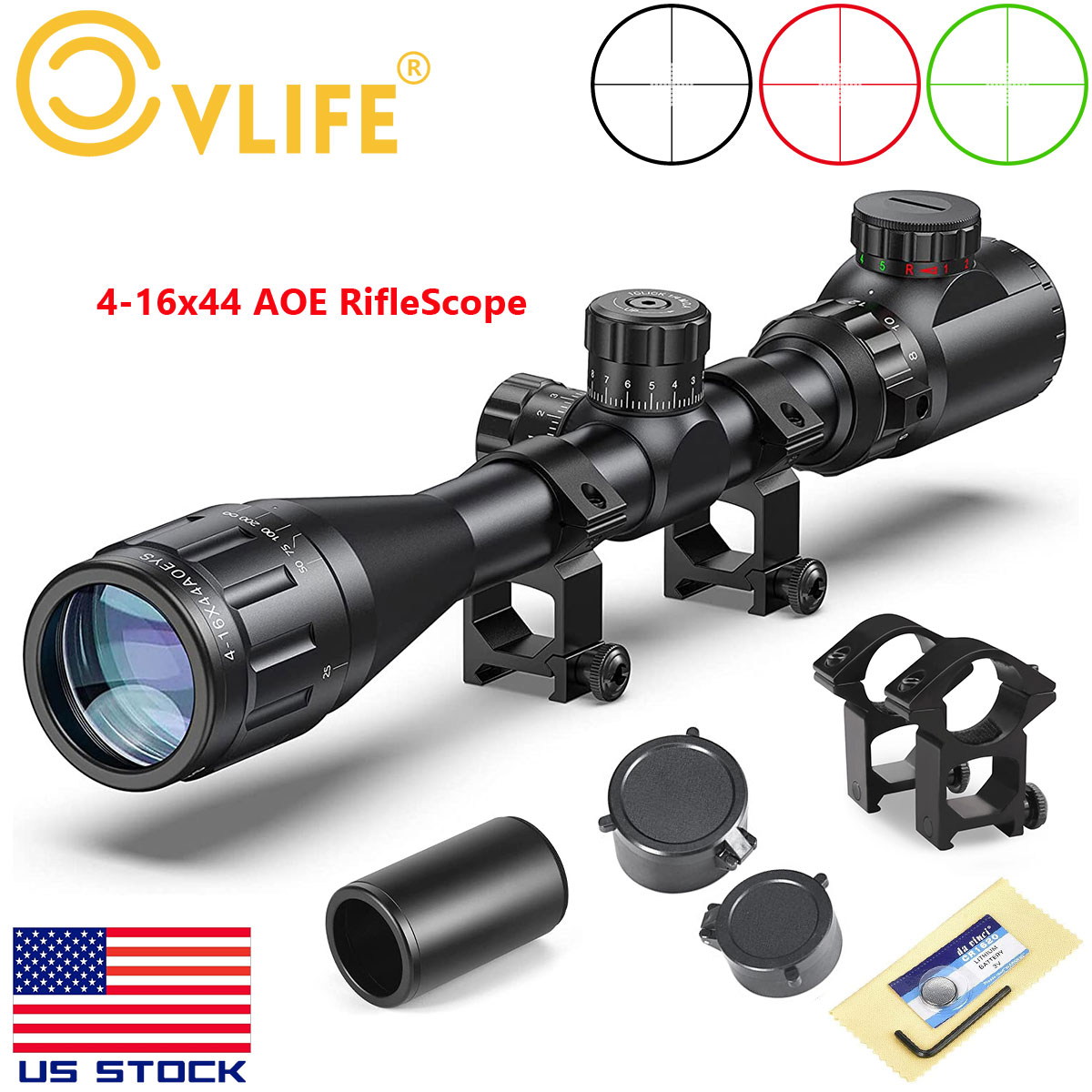 6x24x50 AOE Rifle Scope W/ Mounts and Illuminated Optics - YAC Auctions